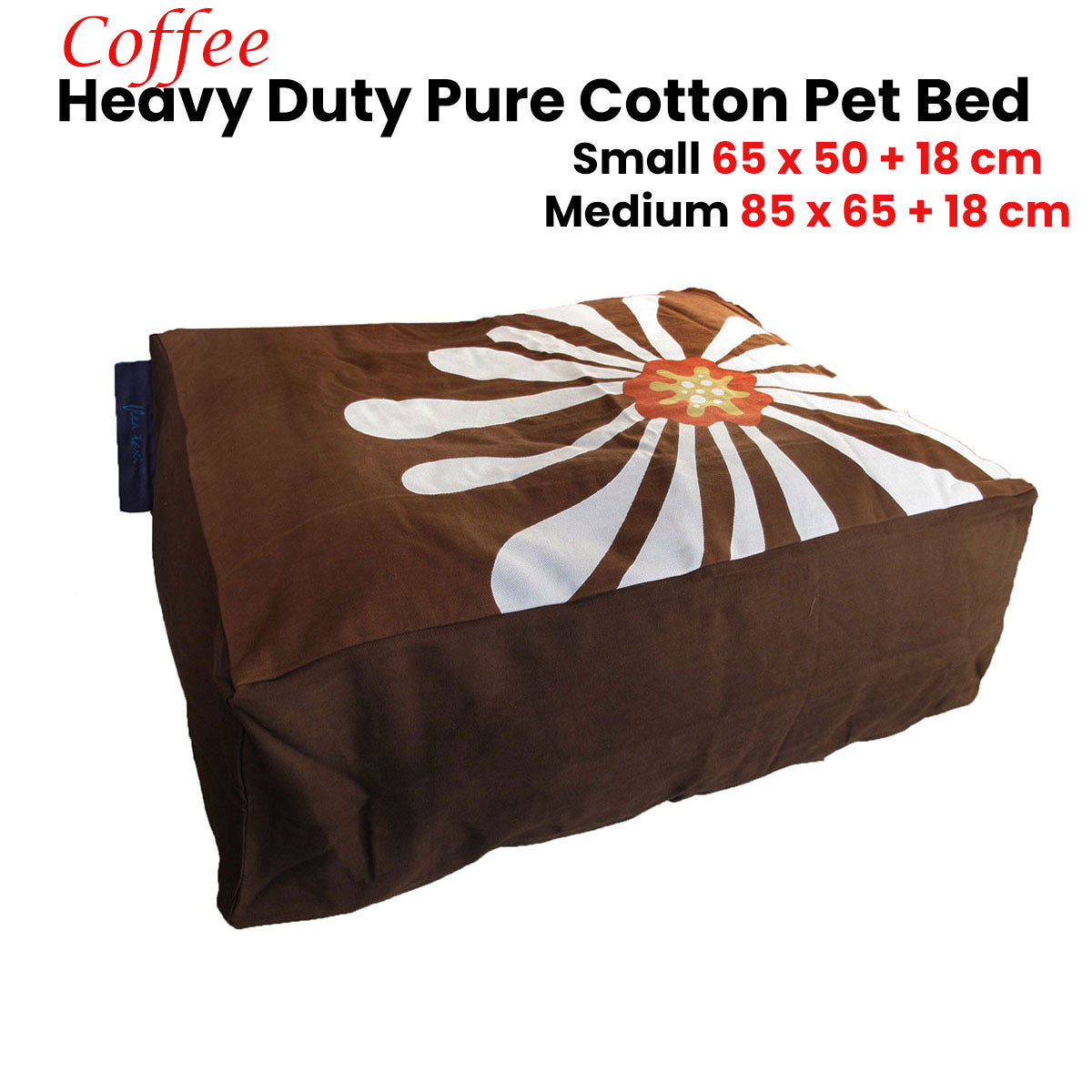 Heavy Duty Pure Cotton Pet Dog Bed Cover Small Coffee V442-ABR-MISC-PETBEDCOVERS-COFFEE-SH