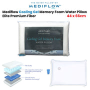 Mediflow Elite Premium Fiber Cooling Gel Memory Foam Water Pillow 44 x 66 cm V442-ABR-PILLOW-ELITEWATERGELFOAM-WHITE-ST