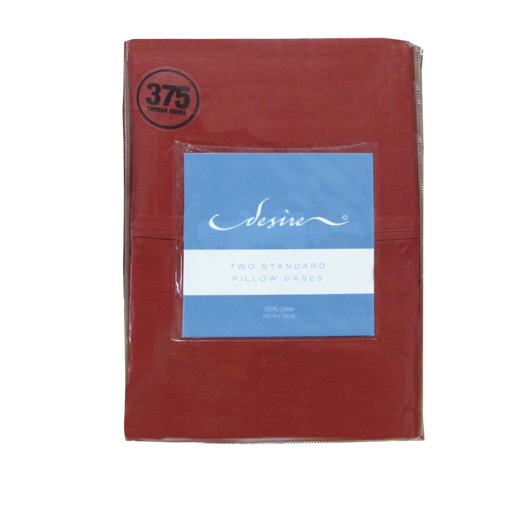 Pair of Cotton Standard Pillowcases 375TC Burgundy V442-ABR-PILLOWC-375TCCOTTON-BURGUNDY-ST