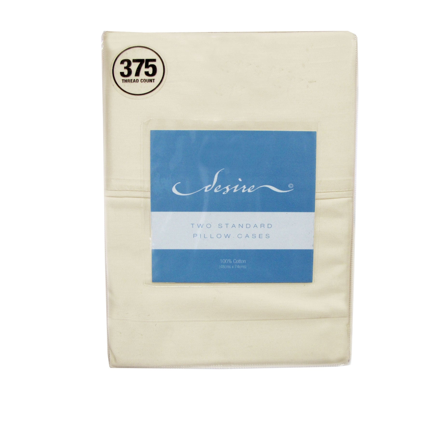 Pair of Cotton Standard Pillowcases 375TC Cream V442-ABR-PILLOWC-375TCCOTTON-CREAM-ST