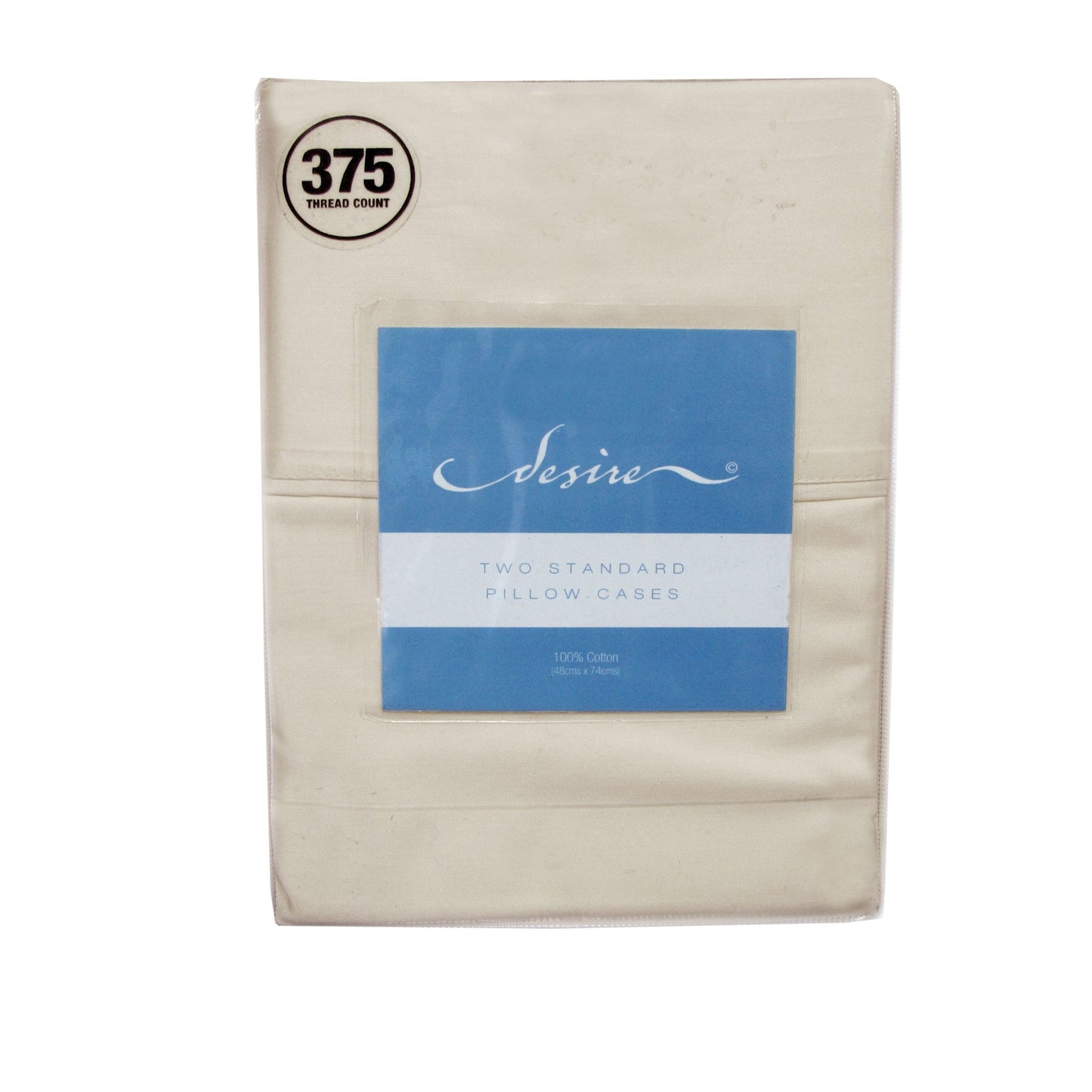 Pair of Cotton Standard Pillowcases 375TC Ecru V442-ABR-PILLOWC-375TCCOTTON-ECRU-ST