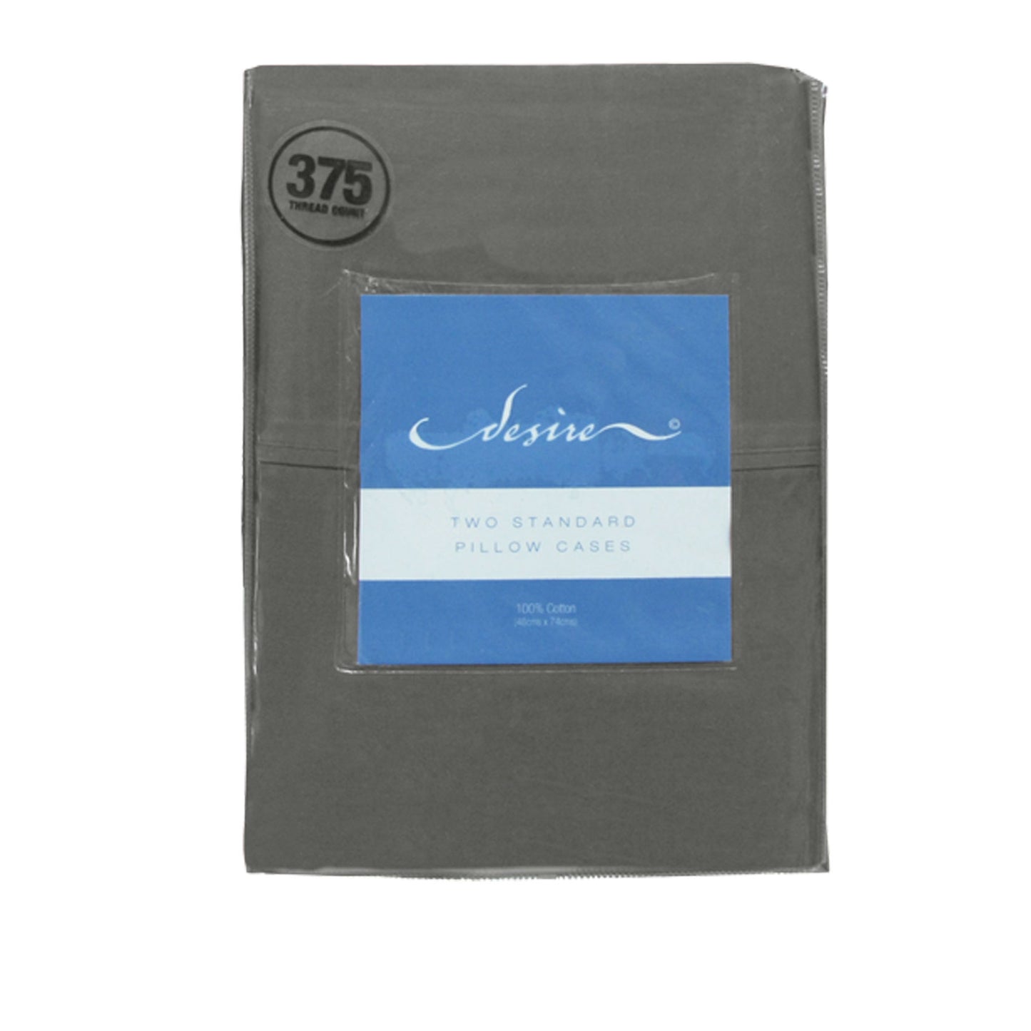 Pair of Cotton Standard Pillowcases 375TC Grey V442-ABR-PILLOWC-375TCCOTTON-GREY-ST