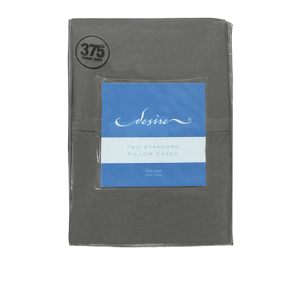 Pair of Cotton Standard Pillowcases 375TC Grey V442-ABR-PILLOWC-375TCCOTTON-GREY-ST