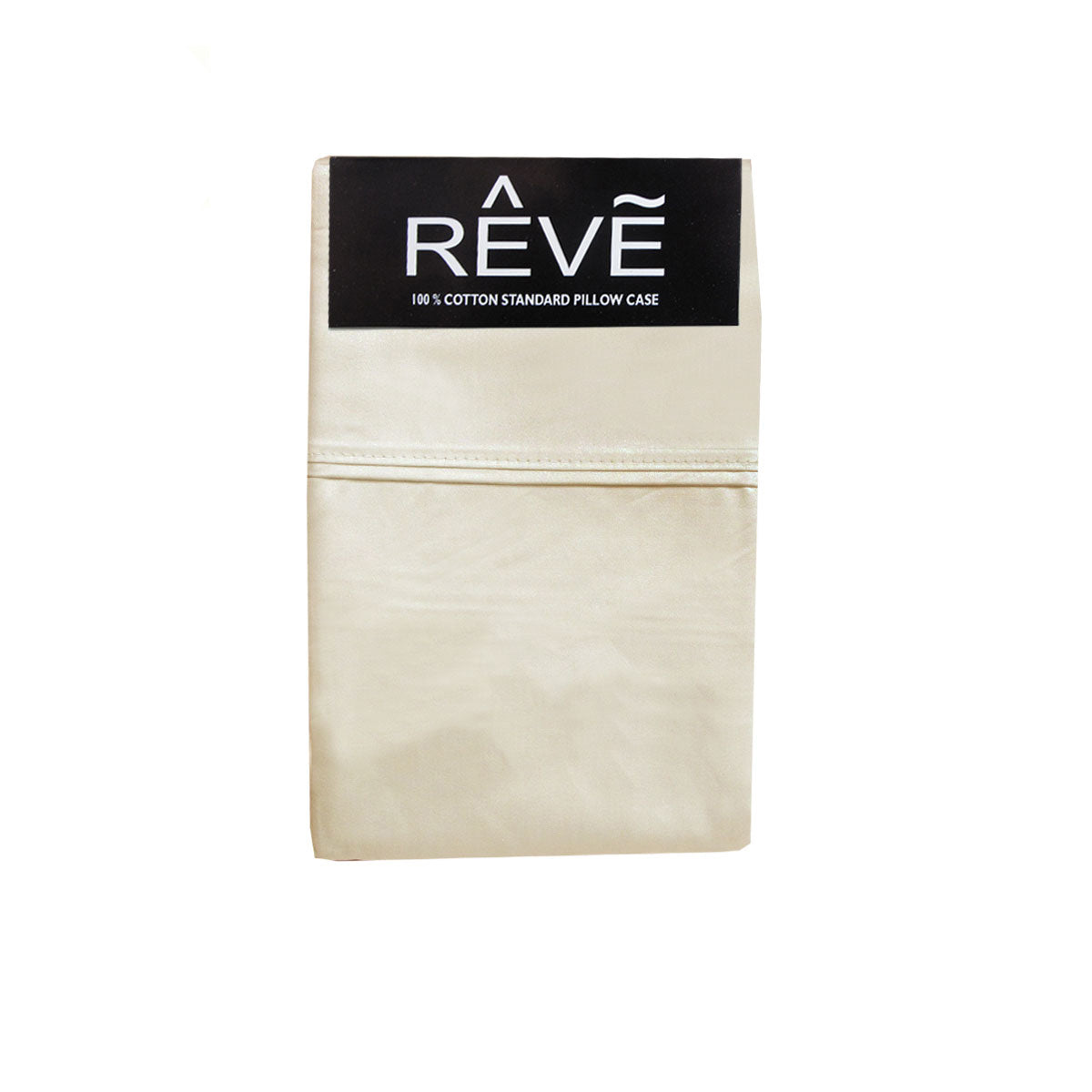 Pair of Reve 100% Cotton Standard Pillowcases 48 x 74 cm Solid Cream V442-ABR-PILLOWC-PAIRREVESOLID-CREAM-ST