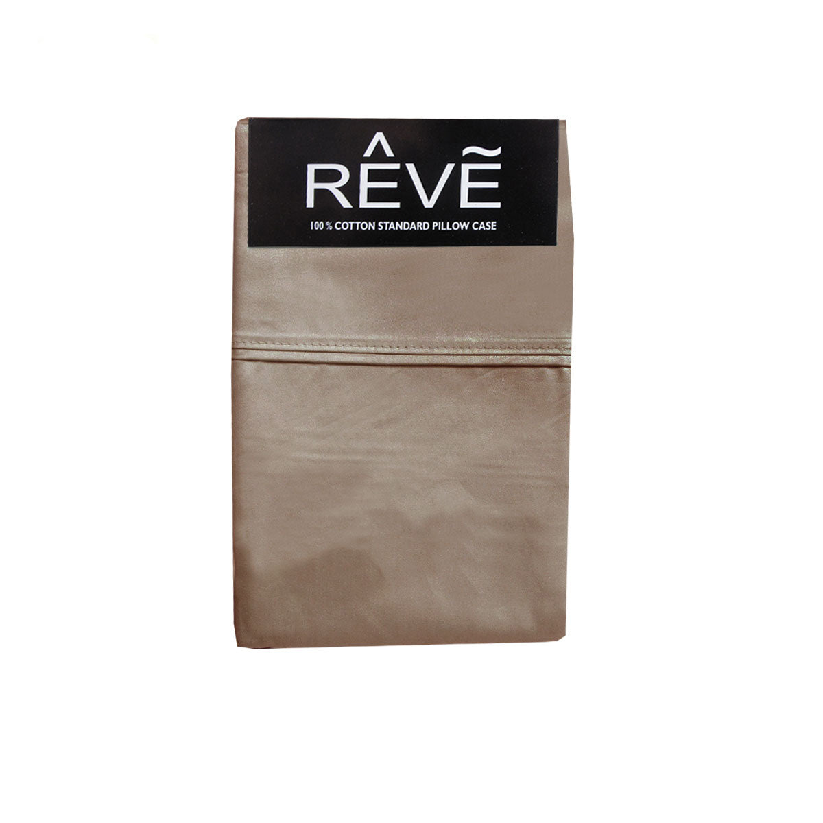 Pair of Reve 100% Cotton Standard Pillowcases 48 x 74 cm Solid Mocha V442-ABR-PILLOWC-PAIRREVESOLID-MOCHA-ST