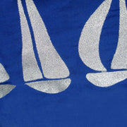 Sail Boats Cotton Embroidered European Pillowcase 65 x 65 cm V442-ABR-PILLOWC-SAILBOATS-BLUE-EU