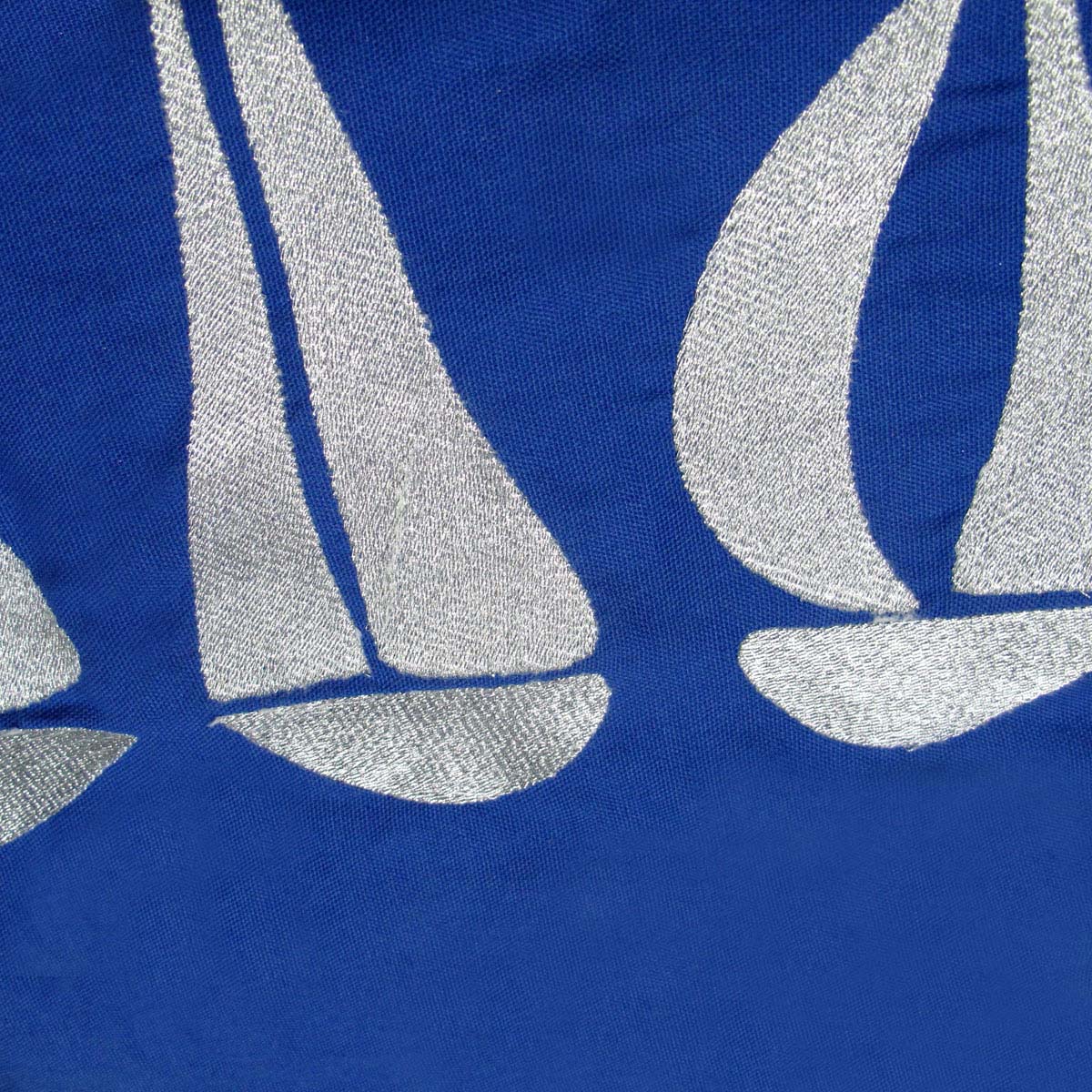 Sail Boats Cotton Embroidered European Pillowcase 65 x 65 cm V442-ABR-PILLOWC-SAILBOATS-BLUE-EU