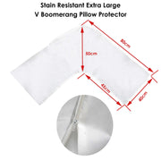 Stain Resistant Extra Large V Boomerang Pillow Protector V442-ABR-PILLOWP-EXTRALARGEVSTAIN-WHITE-TR