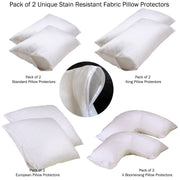 Set of 2 Stain Resistant Pillow Protectors Standard V442-ABR-PILLOWP-SETOF2STAINRESISTANT-WHITE-ST