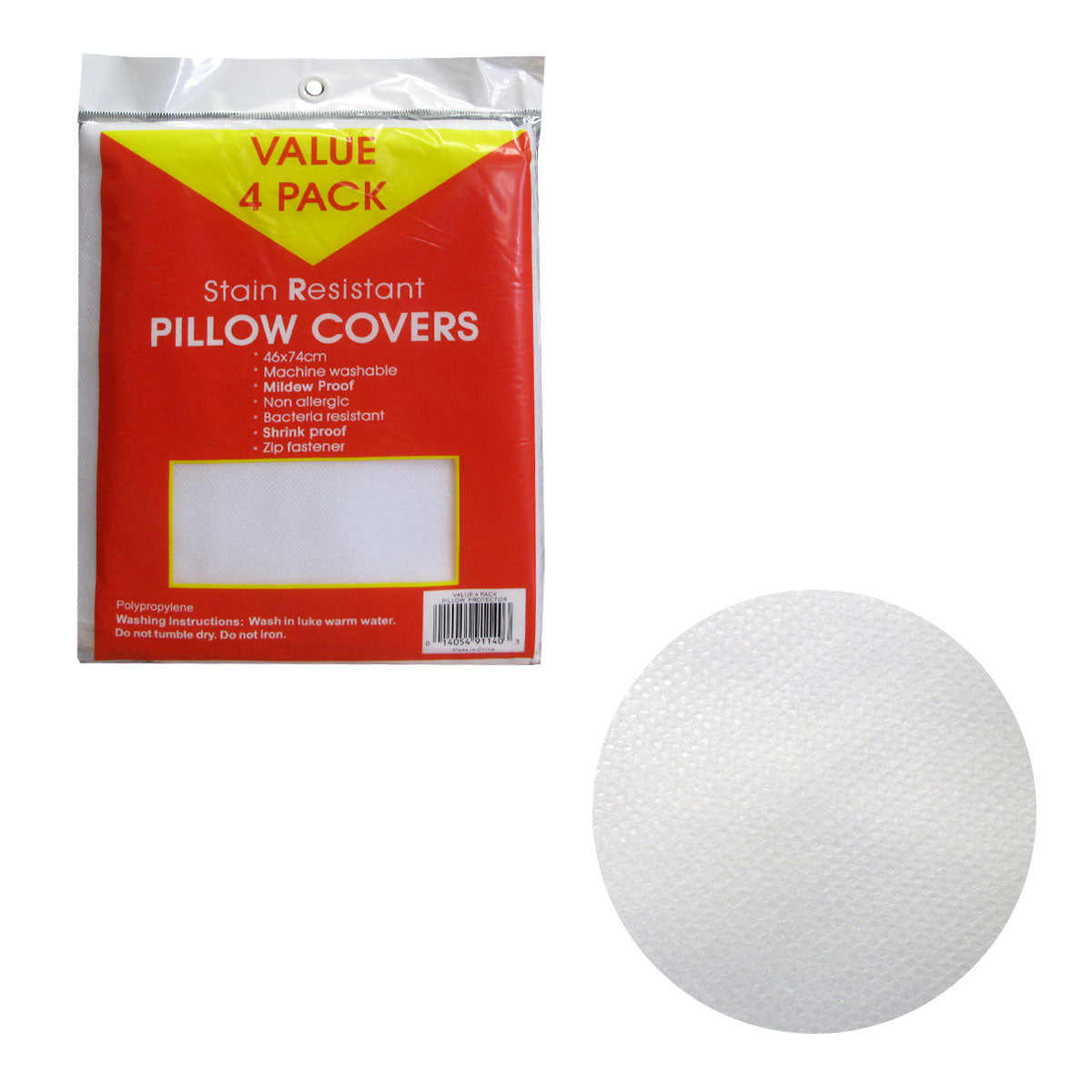 Pack of 4 Stain Resistant Pillow Protectors V442-ABR-PILLOWP-STAINRESISTANT-WHITE-ST