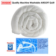 350gsm Quality Airsoft Quilt Queen V442-ABR-QUILT-350GSMAIRSOFT-WHITE-QS