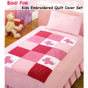 Bindi Butterfly Embroidered Quilt Cover Set Single V442-ABR-QUILTCS-BINDI-PINK-SB