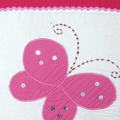 Bindi Butterfly Embroidered Quilt Cover Set Single V442-ABR-QUILTCS-BINDI-PINK-SB