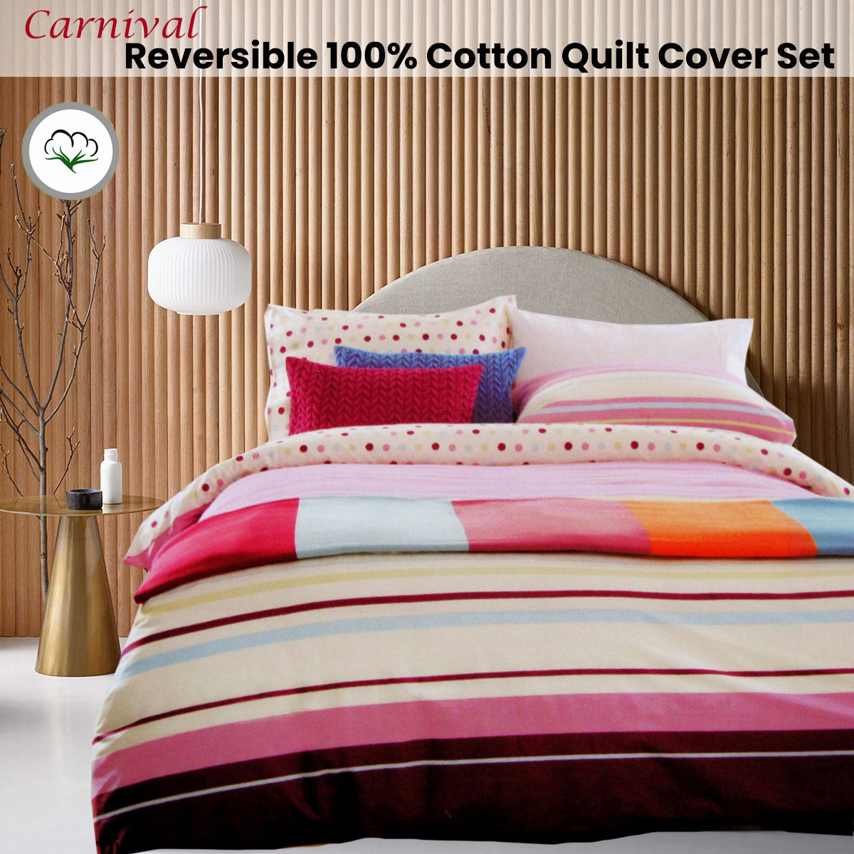 Atmosphere Carnival Reversible Quilt Cover Set Queen V442-ABR-QUILTCS-CARNIVAL-MULTI-QS