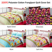 Floating Frangipani Quilt Cover Set Soft Pink Single V442-ABR-QUILTCS-FLOATINGFRANGIPANI-PINK-SB