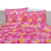 225TC Polyester Cotton Frangipani Jungle Pink Quilt Cover Set King V442-ABR-QUILTCS-FRANGIPANIJUNGLE-PINK-KI