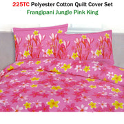 225TC Polyester Cotton Frangipani Jungle Pink Quilt Cover Set King V442-ABR-QUILTCS-FRANGIPANIJUNGLE-PINK-KI