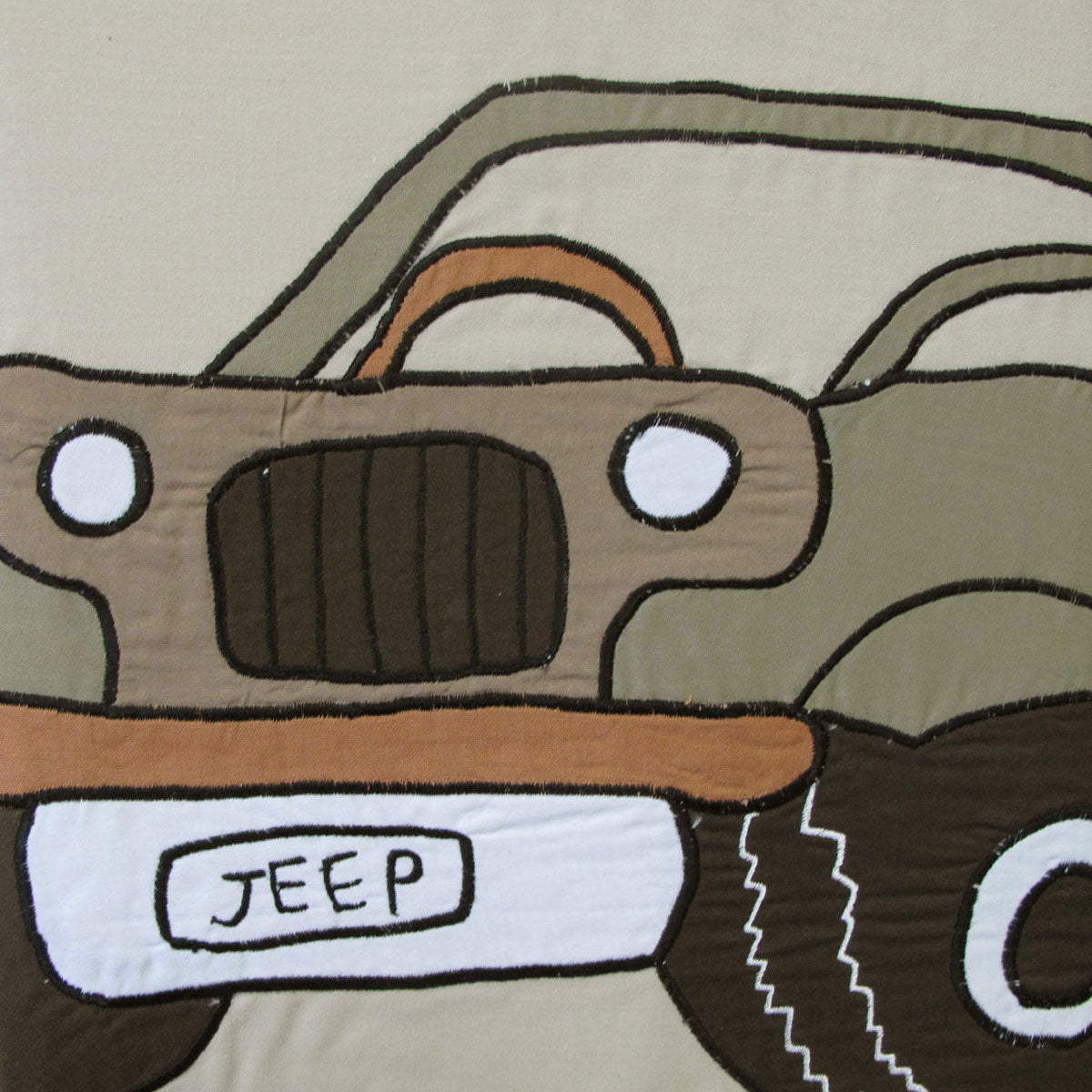 Jeep Classics Embroidered Quilt Cover Set Single V442-ABR-QUILTCS-JEEPCLASSICS-BROWN-SB