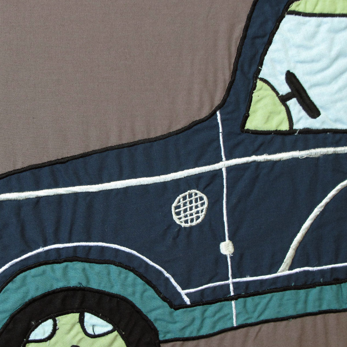 Jeep Wrangler Embroidered Quilt Cover Set Single V442-ABR-QUILTCS-JEEPWRANGLER-BROWN-SB