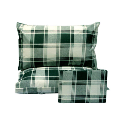 Polyester Cotton Checkered Green Quilt Cover Set King V442-ABR-QUILTCS-LUNACHECKERED-GREEN-KI