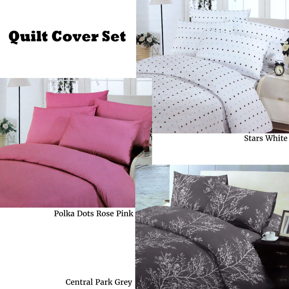 Polyester Cotton Polka Dots Quilt Cover Set Double V442-ABR-QUILTCS-LUNAPOLKADOTS-PINK-DS