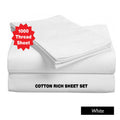 Luxury Living 1000TC Cotton Rich Sheet Set White King V442-ABR-SHEETS-1000TCCOTTONRICH-WHITE-KI