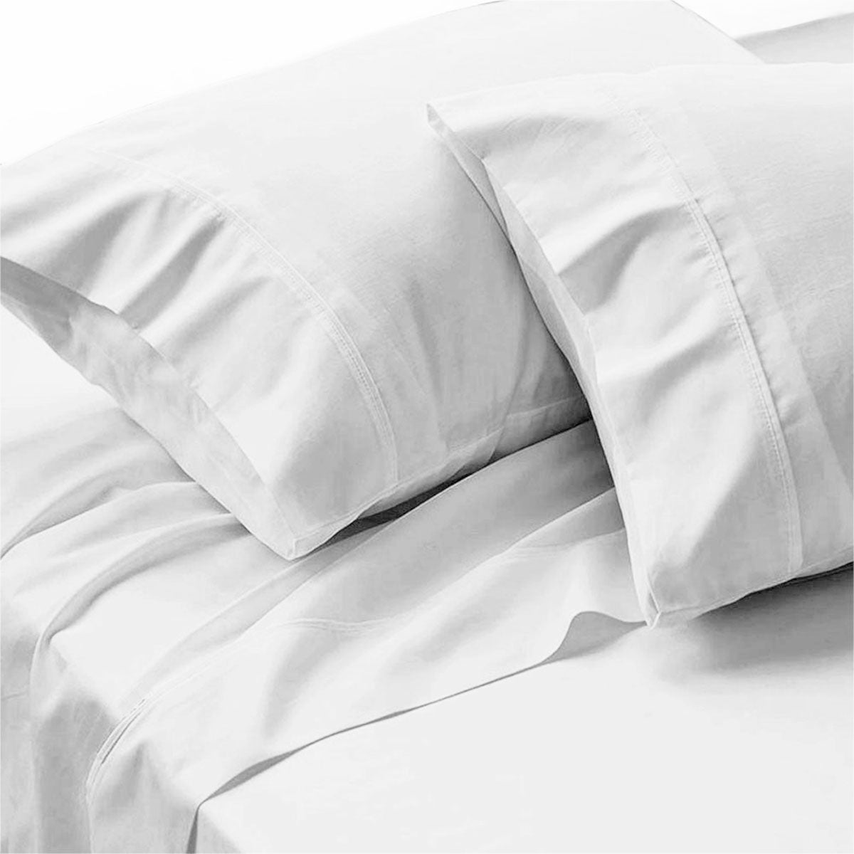 500TC Ramca White Egyptian Cotton Sheet Set Queen V442-ABR-SHEETS-500TCRAMCA-WHITE-QS