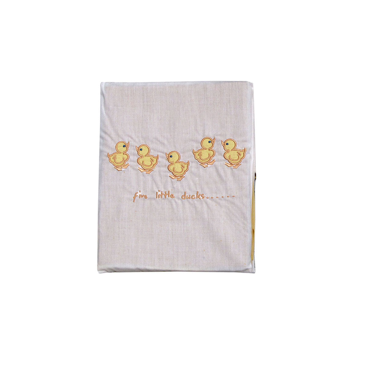 Five Little Ducks Embroidered Polyester Cotton Bassinet Size Sheet Set V442-ABR-SHEETS-FIVELITTLEDUCKS-WHITE-BASSINET