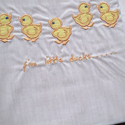 Five Little Ducks Embroidered Polyester Cotton Cot Size Sheet Set V442-ABR-SHEETS-FIVELITTLEDUCKS-WHITE-CT