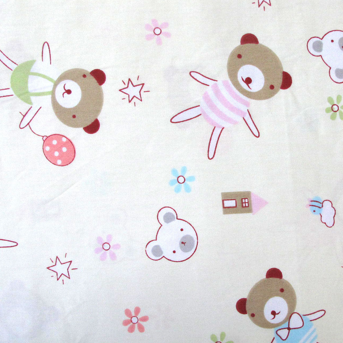Bear Fashionista Baby 100% Cotton Printed Sheet Set Cot Size V442-ABR-SHEETS-MMBEARFASHION-CREAM-CT