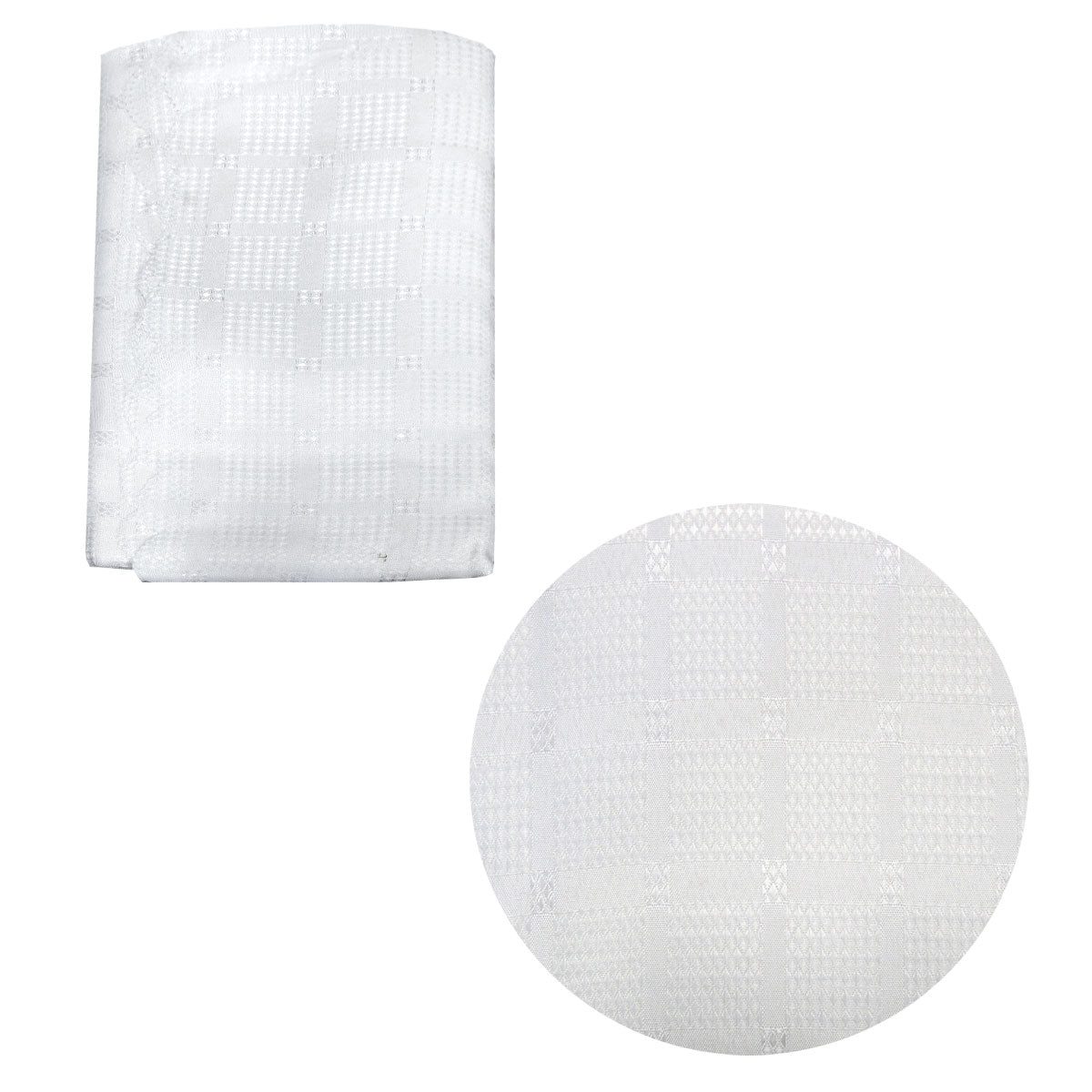 Checkered Crisp White Luxury Jacquard Tablecloth 180 x 230 cm V442-ABR-TABLEC-CHERKERED230-WHITE-RE