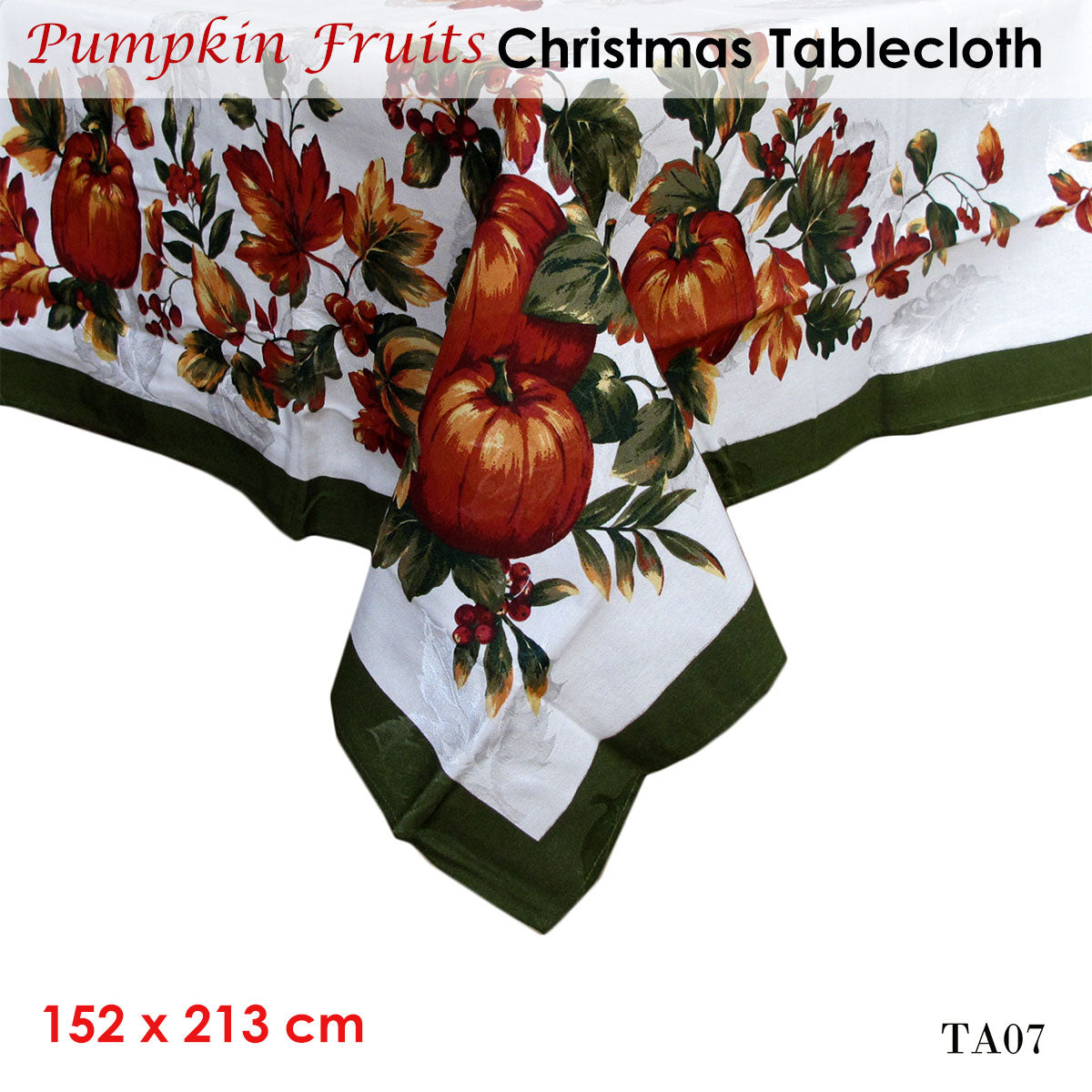 Pumpkin Fruits Christmas Tablecloth 152 x 213 cm V442-ABR-TABLEC-PUMPKINTA07-MULTI-RE