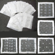 White Sequined Organza Glitter Table Cloth Topper 90 x 90 cm V442-ABR-TABLEC-RANDOMTOPPER-WHITE-SQ