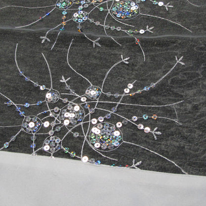 White Sequined Organza Glitter Table Cloth Topper 90 x 90 cm V442-ABR-TABLEC-RANDOMTOPPER-WHITE-SQ