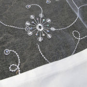 White Sequined Organza Glitter Table Cloth Topper 90 x 90 cm V442-ABR-TABLEC-RANDOMTOPPER-WHITE-SQ