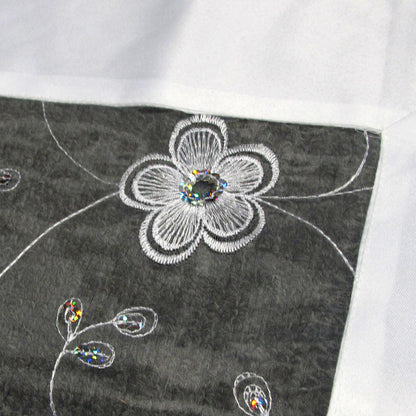 White Sequined Organza Glitter Table Cloth Topper 90 x 90 cm V442-ABR-TABLEC-RANDOMTOPPER-WHITE-SQ