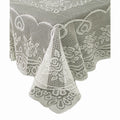 Rose Lace Polyester Tablecloth Cream 130 cm Square V442-ABR-TABLEC-ROSE130-CREAM-SQ