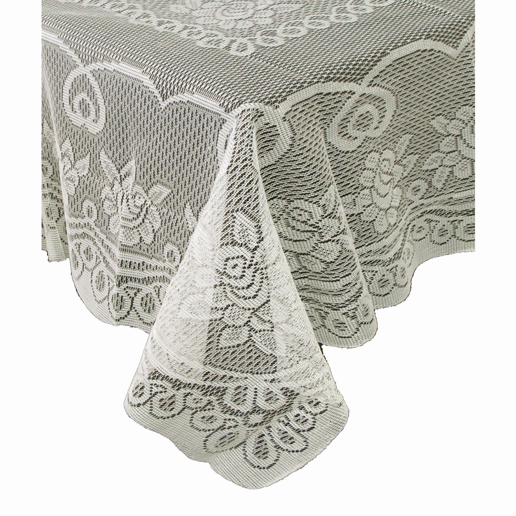 Rose Lace Polyester Tablecloth Cream 130 cm Square V442-ABR-TABLEC-ROSE130-CREAM-SQ