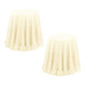 Set of 2 Round 180cm Ruffled Table Cloth Cream V442-ABR-TABLEC-SETOF2RUFFLED-CREAM-RD
