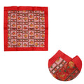 Christmas Red Festival Floral Sheer Organza Glitter Table Cloth Topper 90 x 90 cm V442-ABR-TABLEC-TOPPERFESTIVALFLORAL-RED-SQ