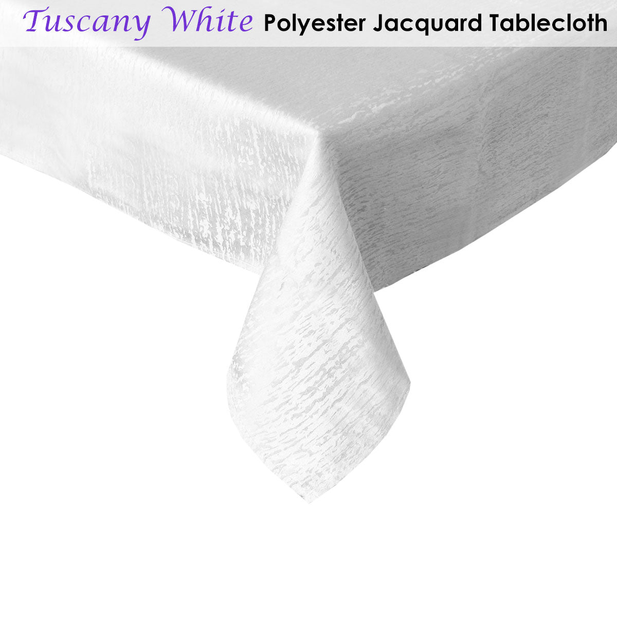 Jacquard Tablecloth Tuscany White 150 x 210 cm V442-ABR-TABLEC-TUSCANY210CM-WHITE-RE