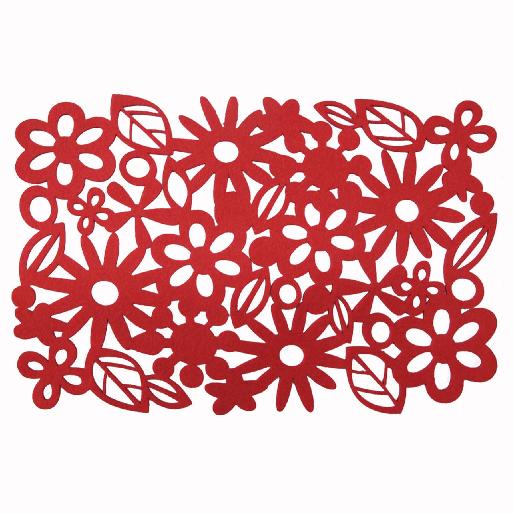 Choice Set of 4 Felt Rectangular Table Placemats Red V442-ABR-TABLEPLACEMAT-FELT-RED-RE