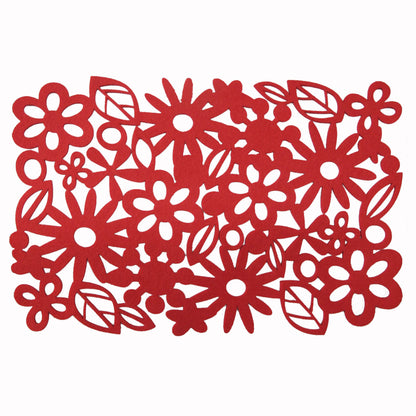 Choice Set of 4 Felt Rectangular Table Placemats Red V442-ABR-TABLEPLACEMAT-FELT-RED-RE