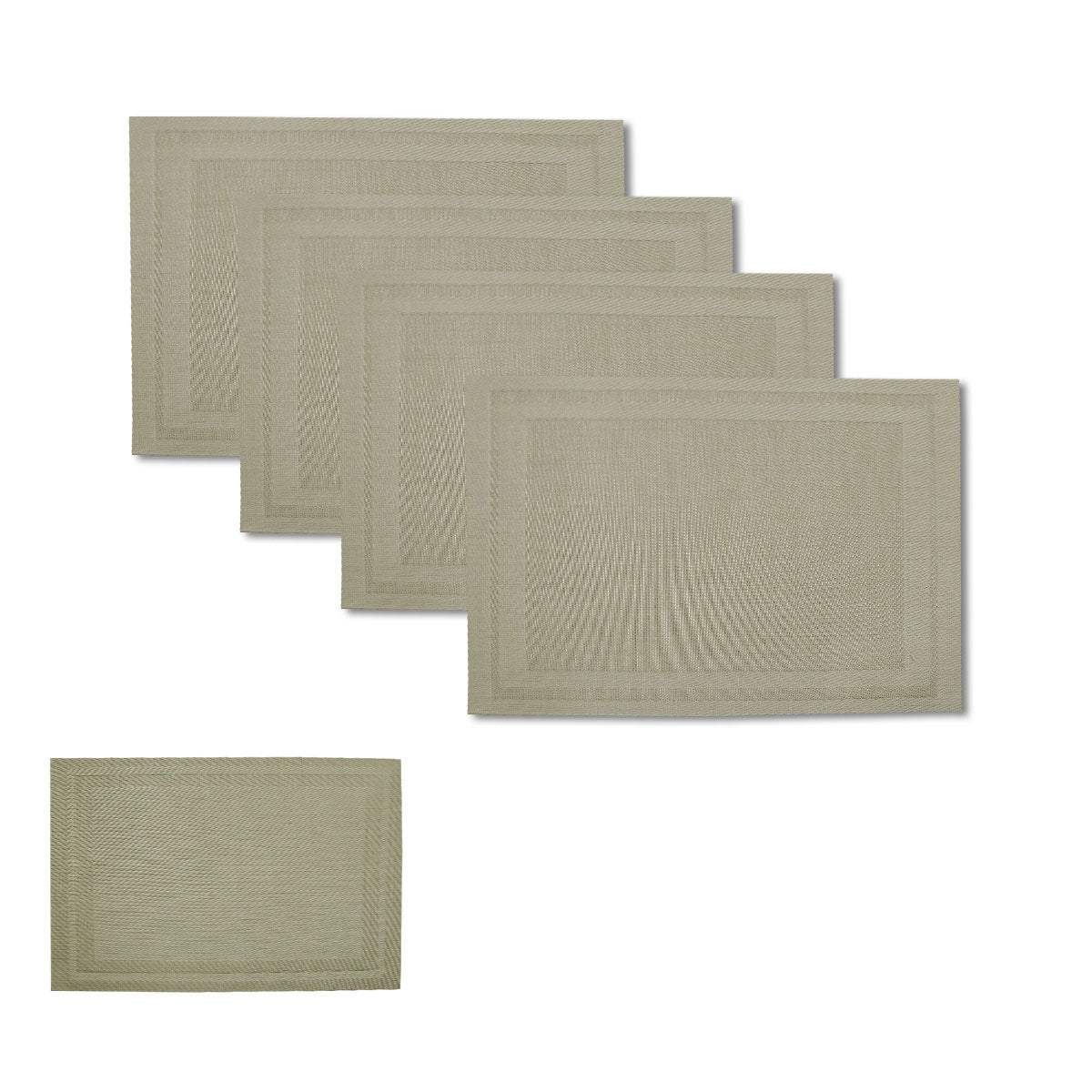 Choice Set of 4 Reversible PVC Table Placemats Harper Latte V442-ABR-TABLEPLACEMAT-HARPER-LATTE-RE
