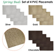 Choice Set of 4 PVC Table Placemats Spring Buds Chocolate V442-ABR-TABLEPLACEMAT-SPRINGBUDS-CHOCOLATE-RE