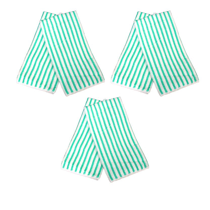 Set of 6 Microfibre Striped Tea Towels Green V442-ABR-TEAT-MICROFIBRESETOF6-GREEN-RE