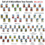 Set of 4 Microfibre Printed Tea Towels All Spices V442-ABR-TEAT-SETOF4ALLSPICES-MULTI-RE