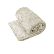 Herringbone Coral Fleece Blanket Throw Rug 150x200 cm Oyester V442-ABR-THROW-CORALHERRINGBONE-OYSTER-RE