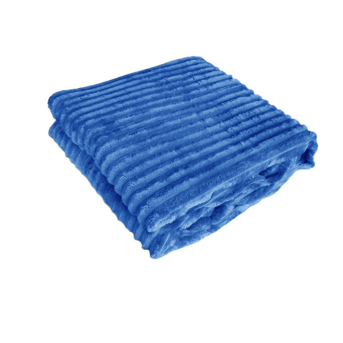 240GSM Corduroy Striped Throw Rug Blue V442-ABR-THROW-CORDUROYSTRIPE-BLUE-RE