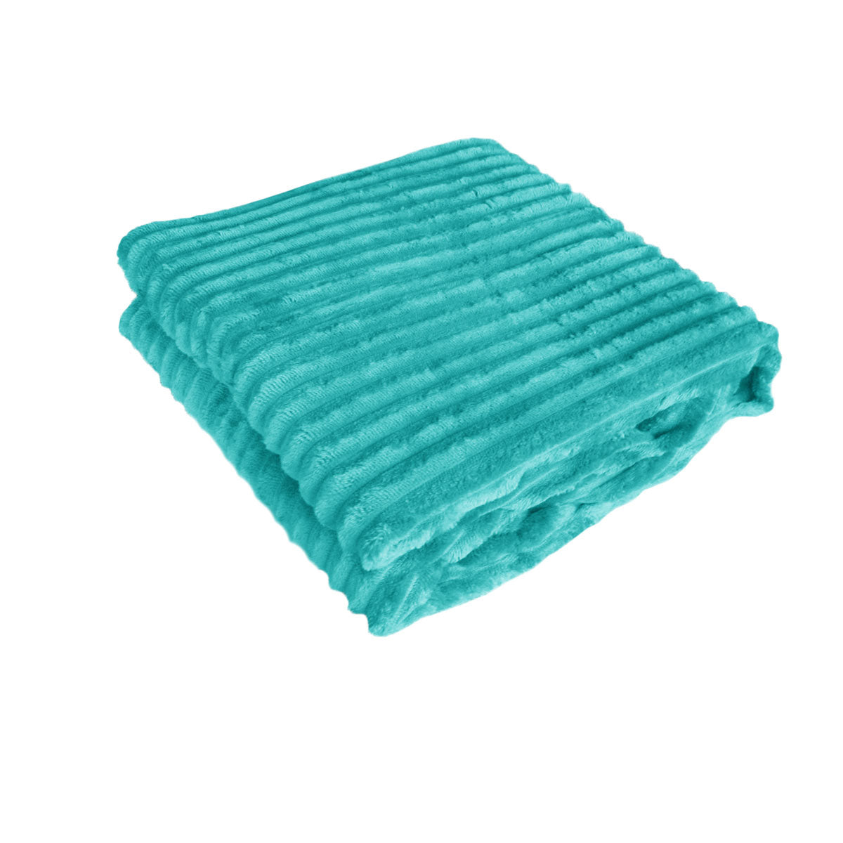 240GSM Corduroy Striped Throw Rug Emerald Green V442-ABR-THROW-CORDUROYSTRIPE-EMERALD-RE
